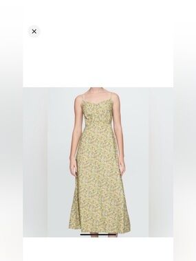 Gap yellow linen floral slip dress